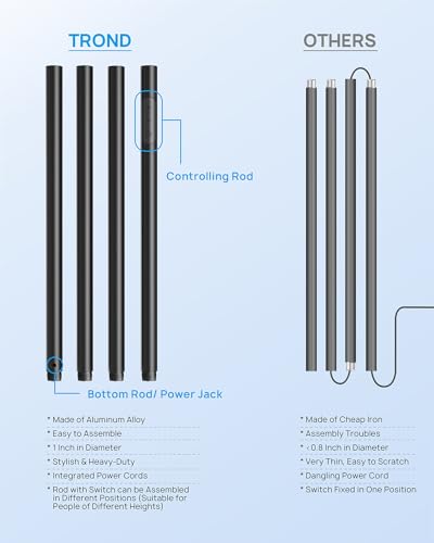 Floor Lamp LED Modern Torchiere Lamp (Daylight Black)