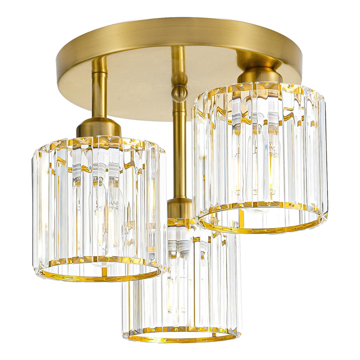 Modern Semi Flush Mount Ceiling Light (3 lights / Gold)