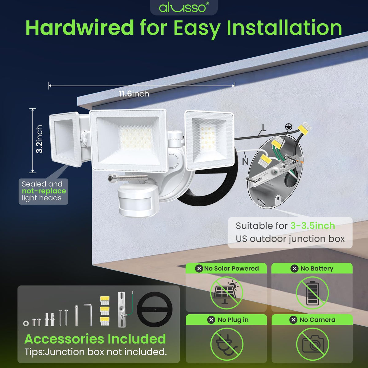 Motion Sensor Outdoor Lights (White 3 Modes Classic)
