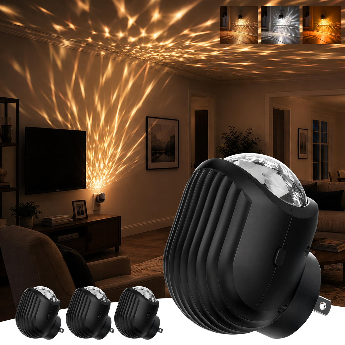 Night Lights Plug into Wall (whale-3CCT / 4 Pack)