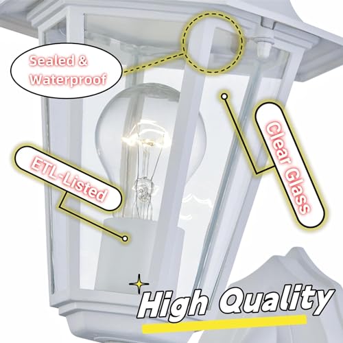 2 Pack Outdoor Wall Light (2 Pack / White)