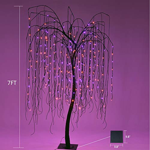 7 Feet Halloween Willow Tree (Orange+purple)