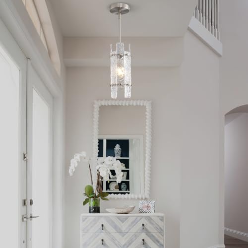 Modern Brushed nickel Crystal Pendant Light for Kitchen Island (Brushed Nickel / 1-Pack(Round))