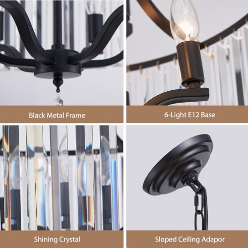 Modern Crystal Chandeliers Round 6 (168-Black)