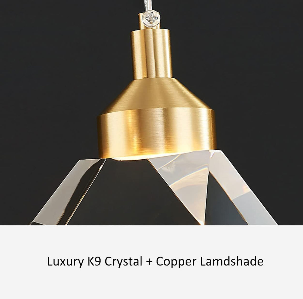 Black Diamond Crystal Pendant Light (Black / 1-Light)