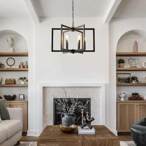 Black Farmhouse Chandelier (Black)