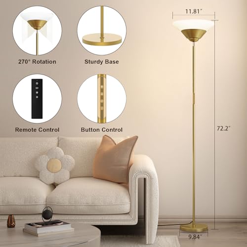 Torchiere Floor Lamp (Gold)