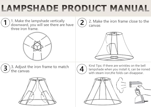 Lamp Shades White Blue Polyester Set of 2 6"×13"×9.8" Bell Shade (Blue-2 Pack / 6*13*9.8in)