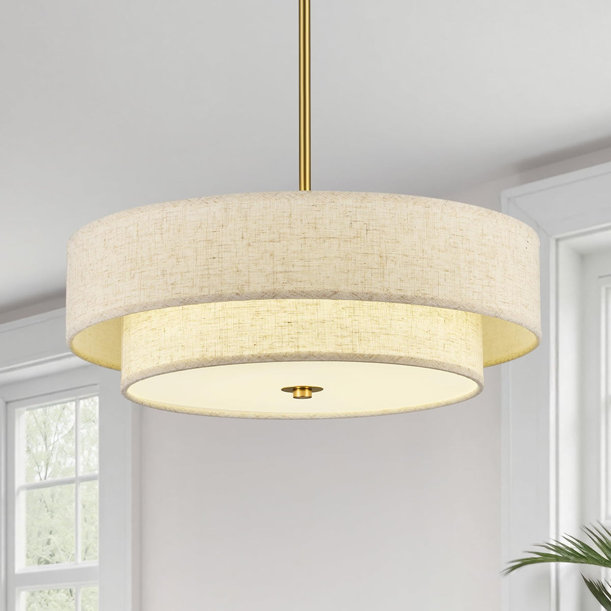 18" Modern Drum Chandelier (Brushed Gold / 18inch)