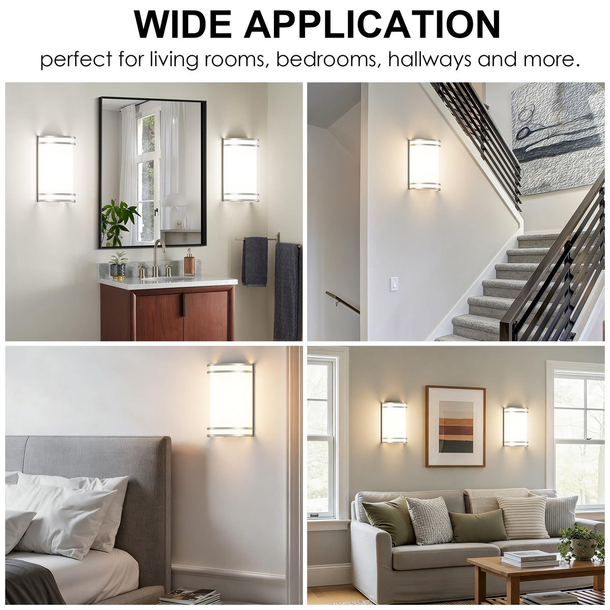 Modern Wall Sconces Set of Two (Brushed Nickel / 2 Pack)
