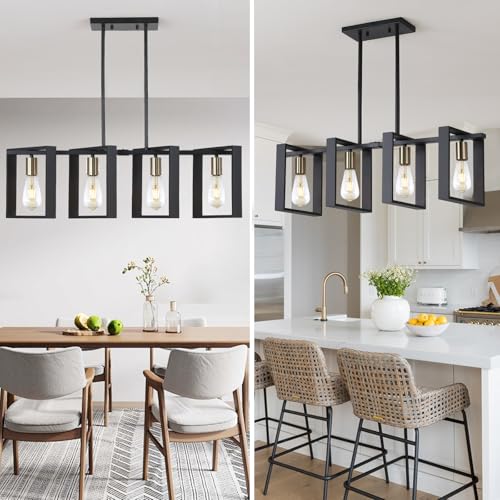 4 Lights Wood Chandelier (Black / 4 lIGHTS A)