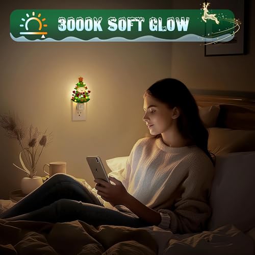 Christmas Tree & Snowman Night Light (Christmas tree and snowman-3000K / 2 Pack)