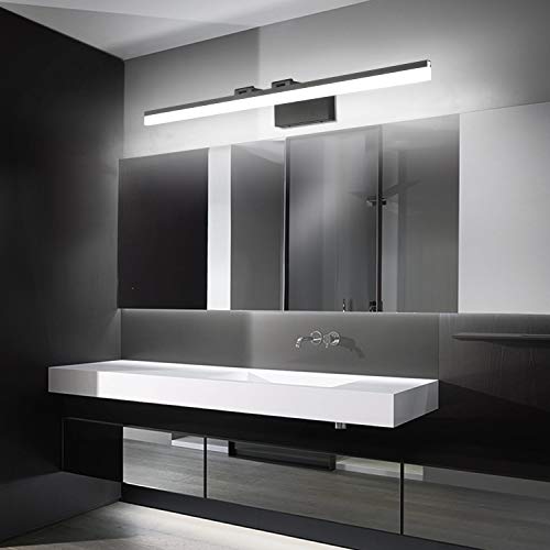 Modern Bathroom Light Fixtures 39.3Inch Modern LED Vanity Lights Above Mirror Fixture Acrylic Black Light Strip (Matte Black / 40-inch)