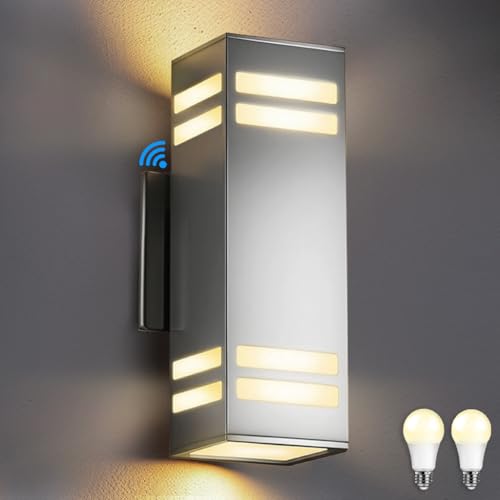 Dusk to Dawn Outdoor Wall Lights (Silver-1 / 12 Inch)