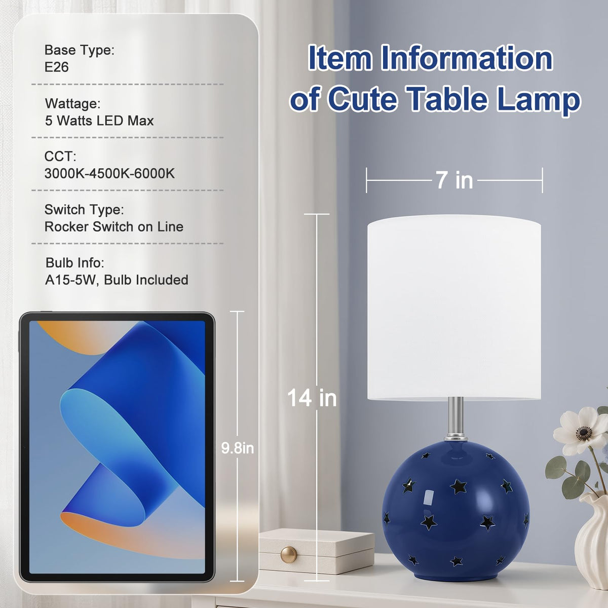 Small Table Lamp (Navy)