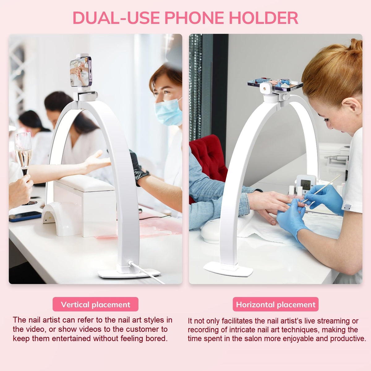 Large Half Moon Light for Nail Desk (Crystal White)