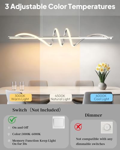 39.4in Kitchen Island Light (Chrome Silver / 39.4in)