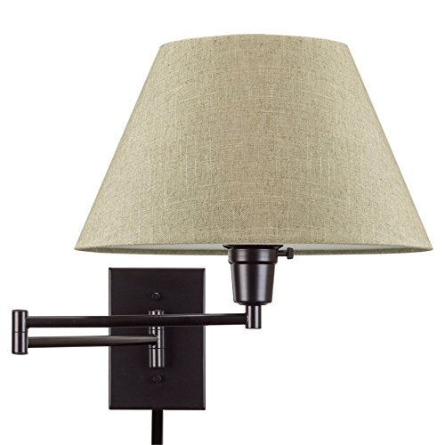 Cambridge 15" Modern Swing Arm Wall Sconce with 3 (Black,Latte Mocha Shade)