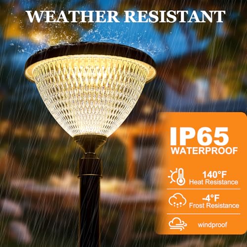 Dusk to Dawn LED Solar Street Light with Diamond Polycarbonate Shade (Black / X-Large)