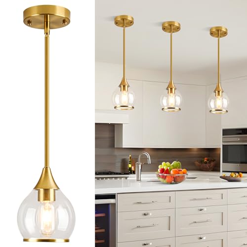 1 Piece Gold Island Light for Kitchen (Gold / 1-Light Pole Style)