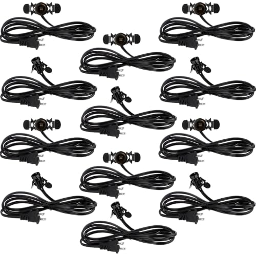24 Pcs Lights Accessory Cord with LED Light Bulb (Black)