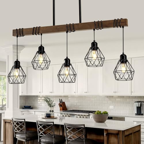 Farmhouse Dining Room Light Fixture (Black / 5-Light)