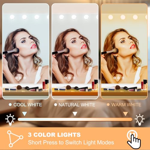 Vanity Mirror with Lights (White / 32"L x 24"W)
