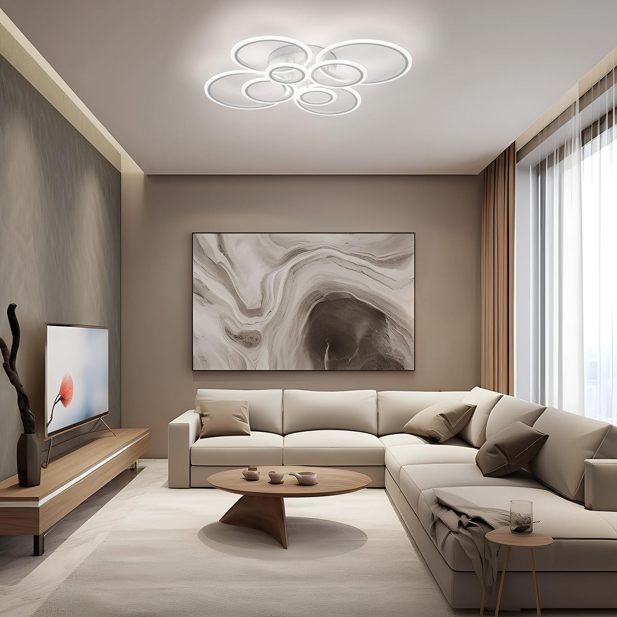 Modern LED Ceiling Light (8-Light / White)