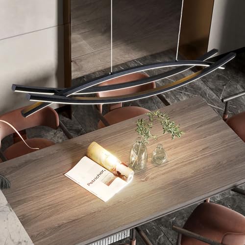 39.37in Color Changing Modern LED Pendant Light (Black / 39.37")