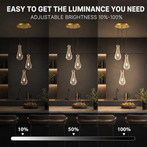 Raindrop Pendant Light Fixtures of 3 Lights (Gold / 3 Head)