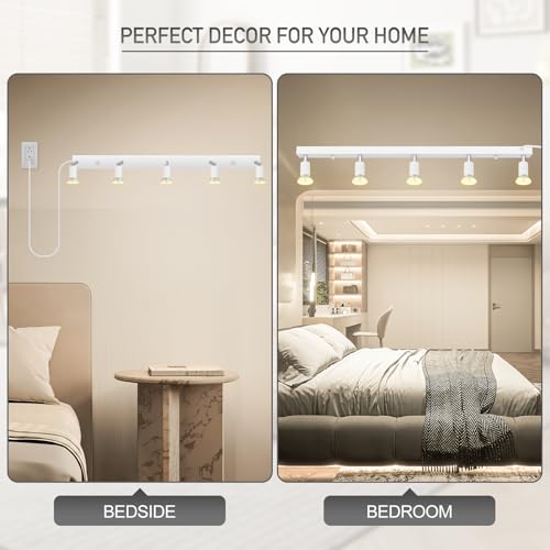 Plug in Track Lighting (White / 29" 5-Light Plug in Track Lighting)