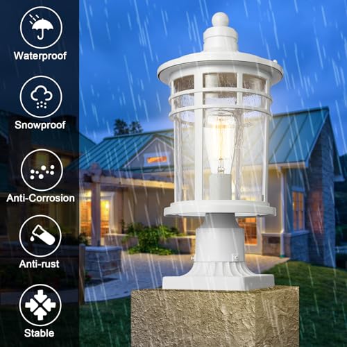 Outdoor Post Lights Lamp Posts Outdoor Lighting (White / Large,1Pack)