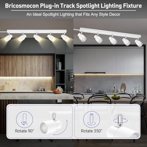 Track Lighting Plug in (White / 30" 5-Light Track Lighting)