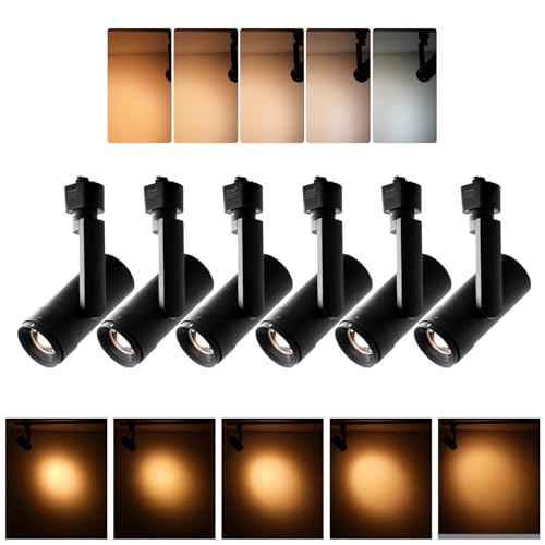 5 Color Zoomable LED Track Lighting Heads (Black)