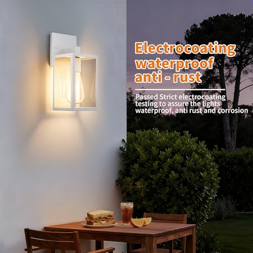 2 Pack White Exterior Lighting Fixtures Wall Mount (White / 10.24'')