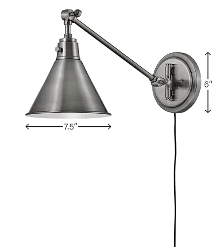 Arti Medium Arm Single Light Wall Sconce (Polished Antique Nickel)