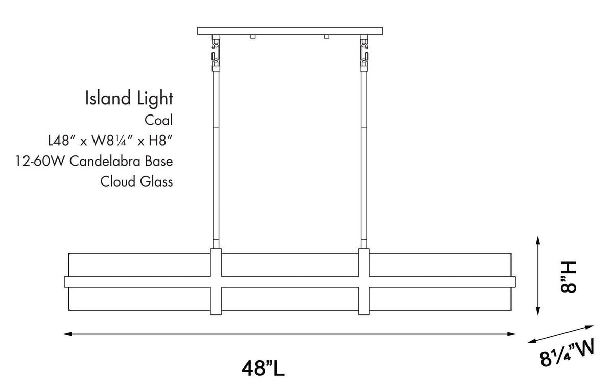 3617 66A Cloud Break Cloud Glass Island Light (48" Long)
