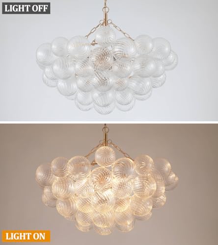 Modern Glass Chandelier (Pendant 9-Light 31.1 inches Gold)