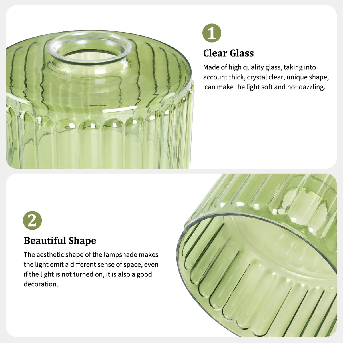 Striped Lamp Shades Replacement (Striped Green)