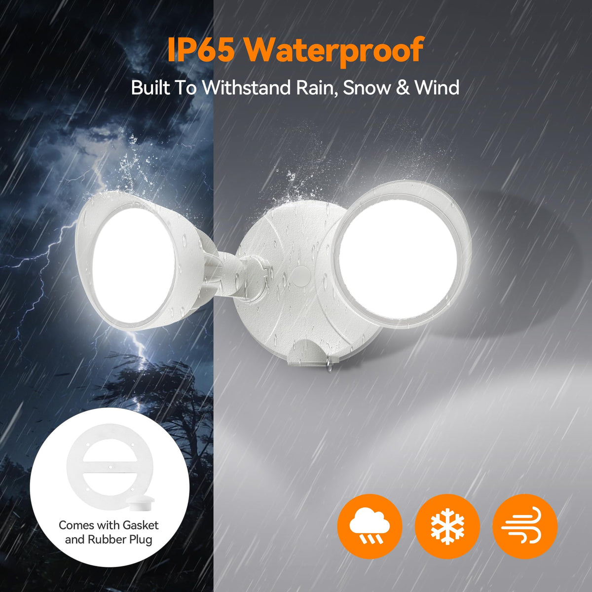 45W 5500LM Outdoor Flood Lights (White / 4 Pack)