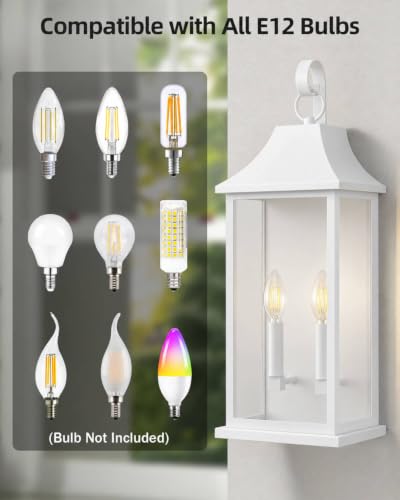 22" Large Outdoor Wall Lights (White / 22 Inch)