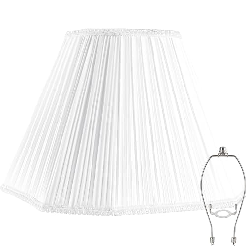 White Pleated Lamp Shades Bell Shade 1 Pc 6.5"×13"×10.5" (White-1 Pack / 6.5*13*10.5in)