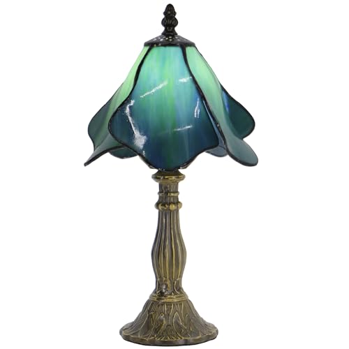 Small Tiffany Lamp Mini Stained Glass Table Lamp Bedside Accent Lamp Memory Sympathy 8X14.5 Inch