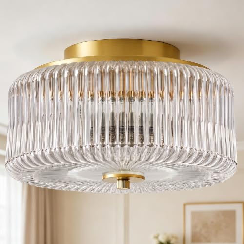 Gold Flush Mount Ceiling Light for Entryway (Gold/Clear-Flush Mount)