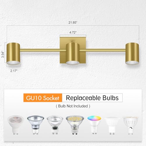 3 Light Track Lighting Fixtures Ceiling (3 light-gold)