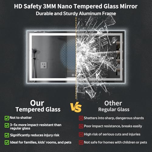 60"x30" LED Bathroom Mirror with Lights (Frontlit & Backlit / 60"L x 30"W)