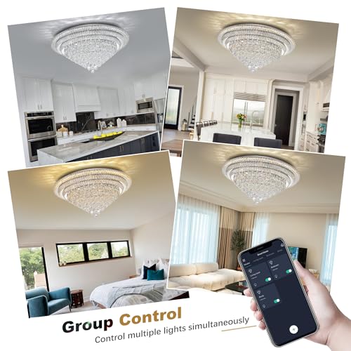 40“ Elegant LED Crystal Raindrop Ceiling Light (Silver / 40 inches)