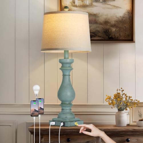 29" Tall Farmhouse Table Lamp for Living Room Side Table