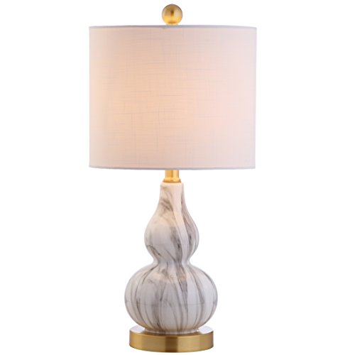 Anya Gourd Glass Table Lamp 20.5" (Single / Black / White)