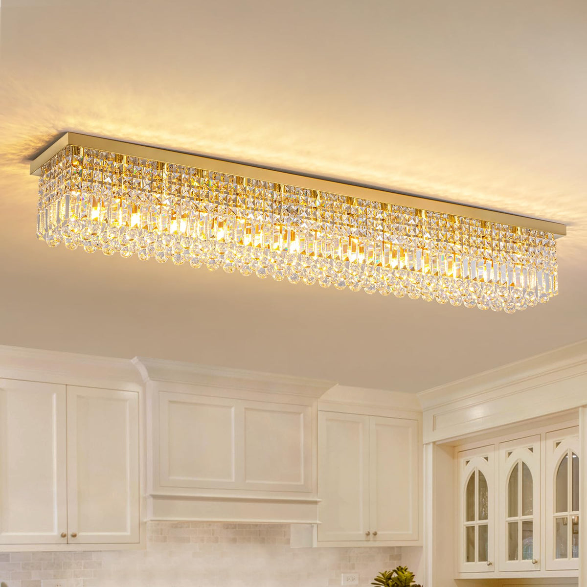 Rectangular Chandelier (Gold(Ceiling) / L59")